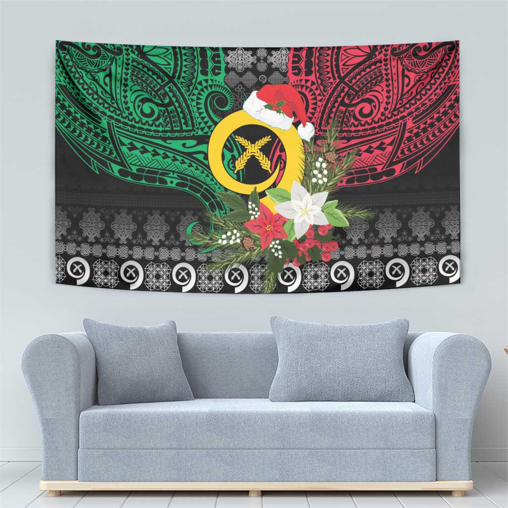Vanuatu Pig's Tusk Meri Krismas! Tapestry Vanuatuan Ancient Art Spirit - Polynesian Pride