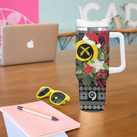 Vanuatu Pig's Tusk Meri Krismas! Tumbler With Handle Vanuatuan Ancient Art Spirit - Polynesian Pride