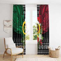 Vanuatu Pig's Tusk Meri Krismas! Window Curtain Vanuatuan Ancient Art Spirit - Polynesian Pride