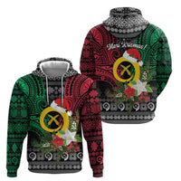 Vanuatu Pig's Tusk Meri Krismas! Zip Hoodie Vanuatuan Ancient Art Spirit - Polynesian Pride