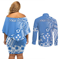 Kosrae Constitution Day Personalised Couples Matching Off Shoulder Short Dress and Long Sleeve Button Shirt Kusaie Hook Tattoo Special Polynesian Pattern LT9 - Polynesian Pride