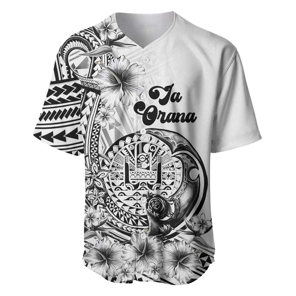 Ia Orana Tahiti Personalised Baseball Jersey French Polynesia Hook Tattoo Special White Color LT9