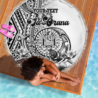 Ia Orana Tahiti Personalised Beach Blanket French Polynesia Hook Tattoo Special White Color LT9