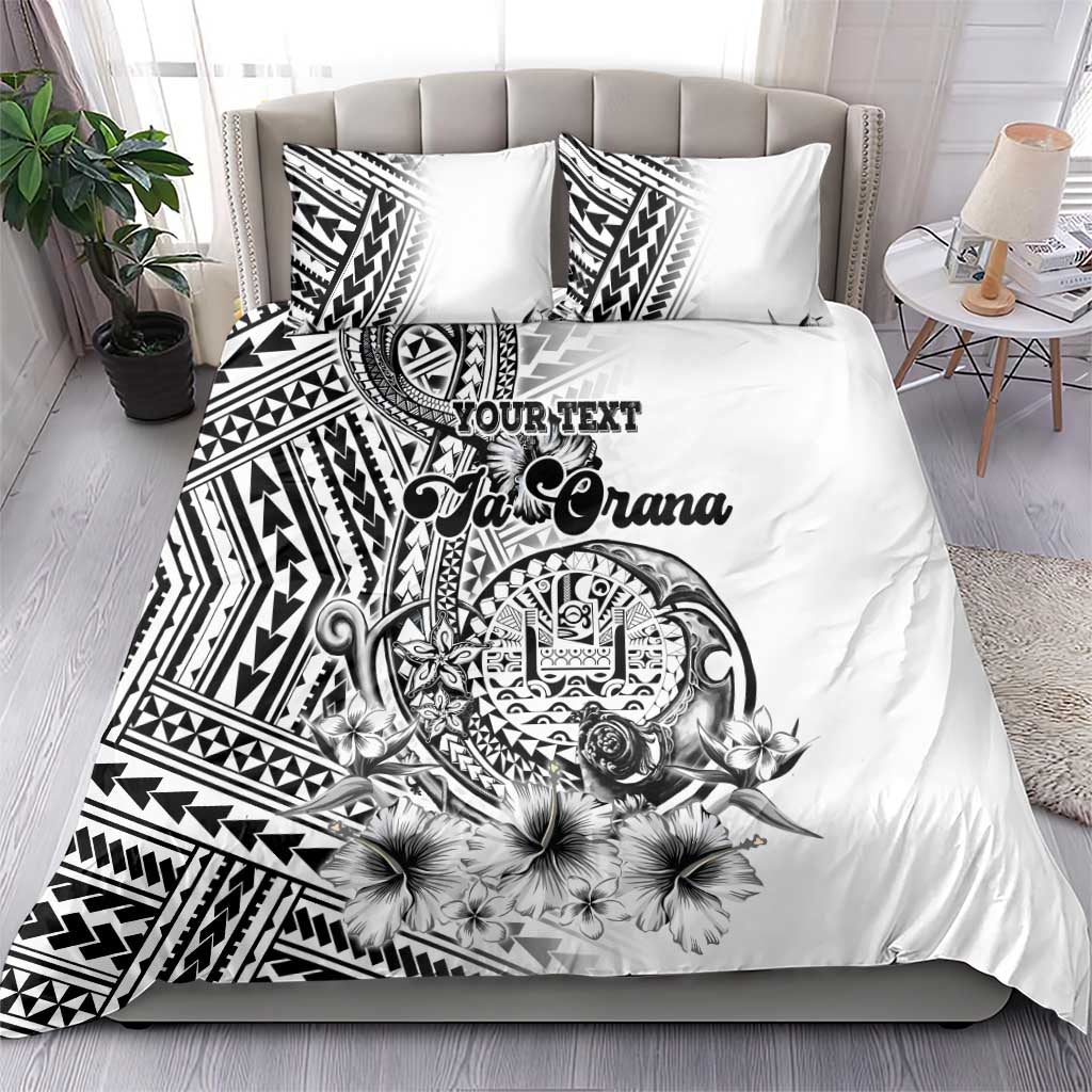 Ia Orana Tahiti Personalised Bedding Set French Polynesia Hook Tattoo Special White Color LT9