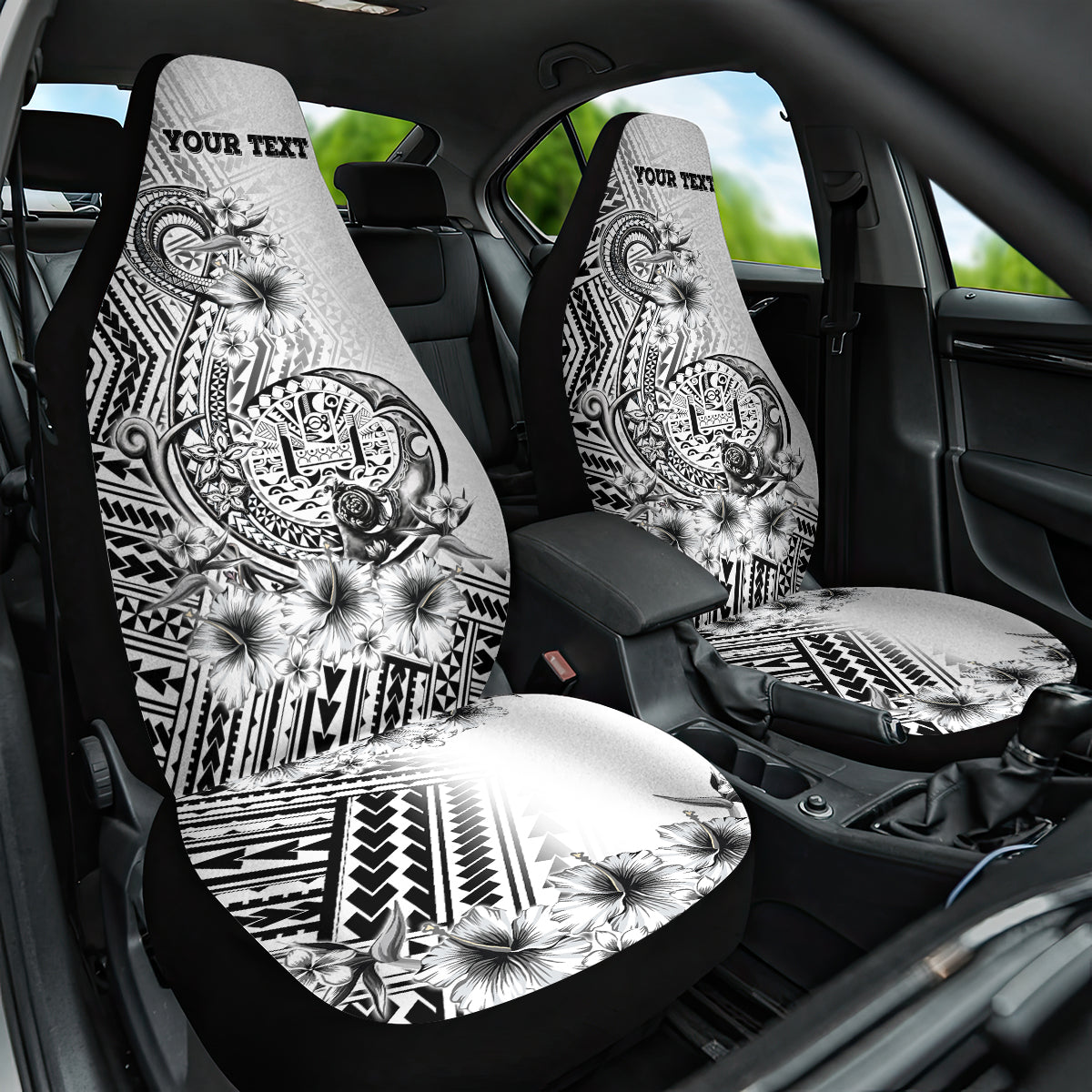 La Orana Tahiti Personalised Car Seat Cover French Polynesia Hook Tattoo Special White Color LT9 One Size White - Polynesian Pride