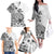 La Orana Tahiti Personalised Family Matching Off Shoulder Long Sleeve Dress and Hawaiian Shirt French Polynesia Hook Tattoo Special White Color LT9 - Polynesian Pride