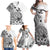 La Orana Tahiti Personalised Family Matching Off Shoulder Maxi Dress and Hawaiian Shirt French Polynesia Hook Tattoo Special White Color LT9 - Polynesian Pride