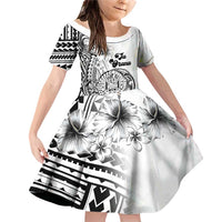 Ia Orana Tahiti Personalised Family Matching Off Shoulder Short Dress and Hawaiian Shirt French Polynesia Hook Tattoo Special White Color LT9