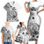 La Orana Tahiti Personalised Family Matching Short Sleeve Bodycon Dress and Hawaiian Shirt French Polynesia Hook Tattoo Special White Color LT9 - Polynesian Pride