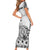 Ia Orana Tahiti Personalised Family Matching Short Sleeve Bodycon Dress and Hawaiian Shirt French Polynesia Hook Tattoo Special White Color LT9
