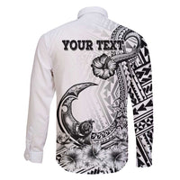 Ia Orana Tahiti Personalised Family Matching Summer Maxi Dress and Hawaiian Shirt French Polynesia Hook Tattoo Special White Color LT9