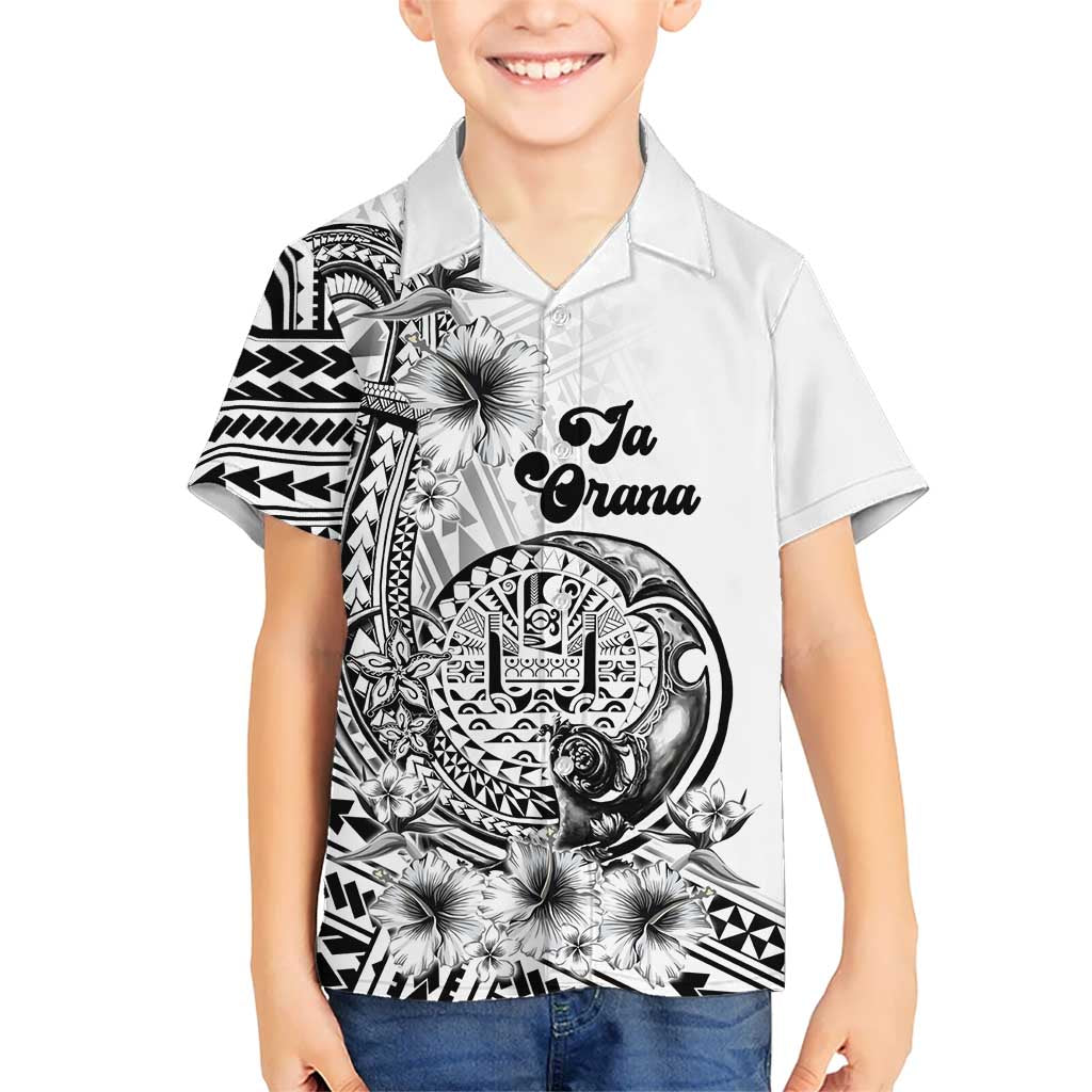 La Orana Tahiti Personalised Kid Hawaiian Shirt French Polynesia Hook Tattoo Special White Color LT9 Kid White - Polynesian Pride