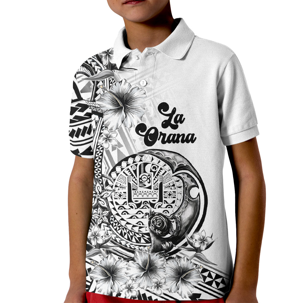 La Orana Tahiti Personalised Kid Polo Shirt French Polynesia Hook Tattoo Special White Color LT9 Kid White - Polynesian Pride