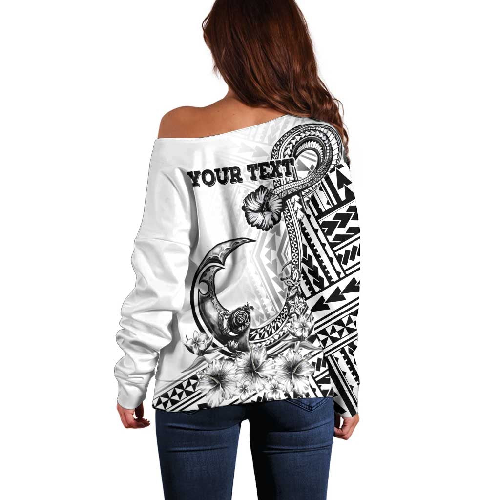 Ia Orana Tahiti Personalised Off Shoulder Sweater French Polynesia Hook Tattoo Special White Color LT9