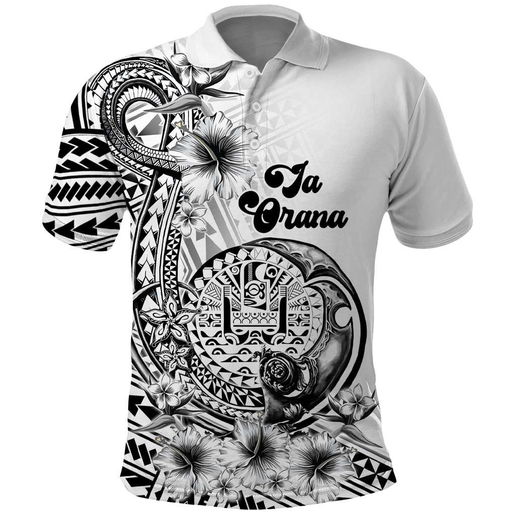 Ia Orana Tahiti Personalised Polo Shirt French Polynesia Hook Tattoo Special White Color LT9 White - Polynesian Pride