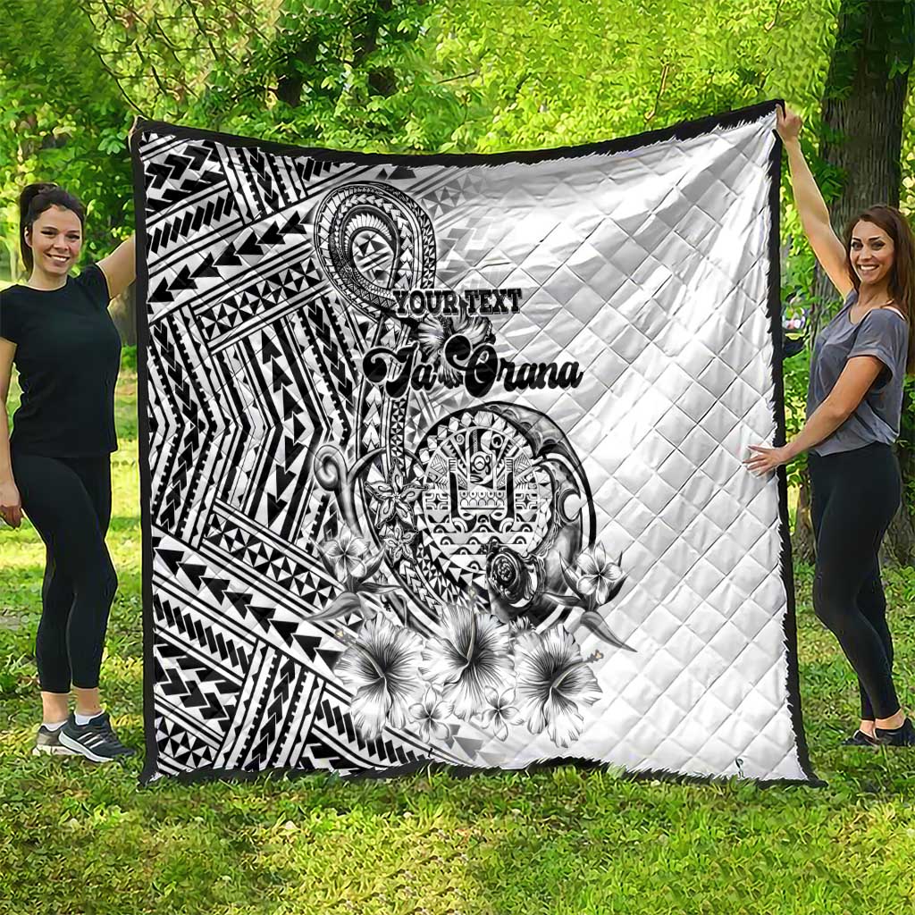 Ia Orana Tahiti Personalised Quilt French Polynesia Hook Tattoo Special White Color LT9