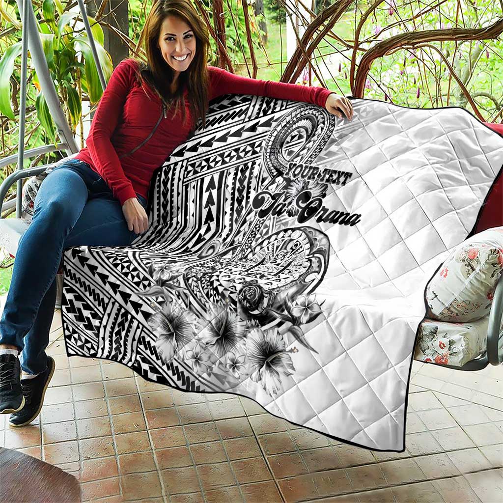 Ia Orana Tahiti Personalised Quilt French Polynesia Hook Tattoo Special White Color LT9