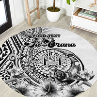 Ia Orana Tahiti Personalised Round Carpet French Polynesia Hook Tattoo Special White Color LT9