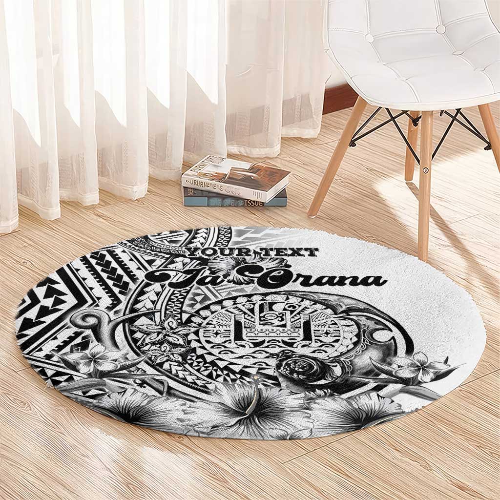 Ia Orana Tahiti Personalised Round Carpet French Polynesia Hook Tattoo Special White Color LT9