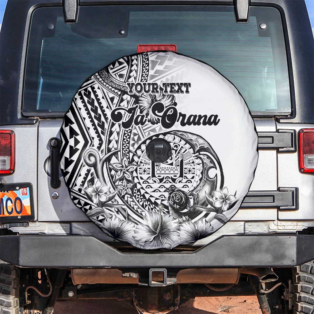 La Orana Tahiti Personalised Spare Tire Cover French Polynesia Hook Tattoo Special White Color LT9 White - Polynesian Pride