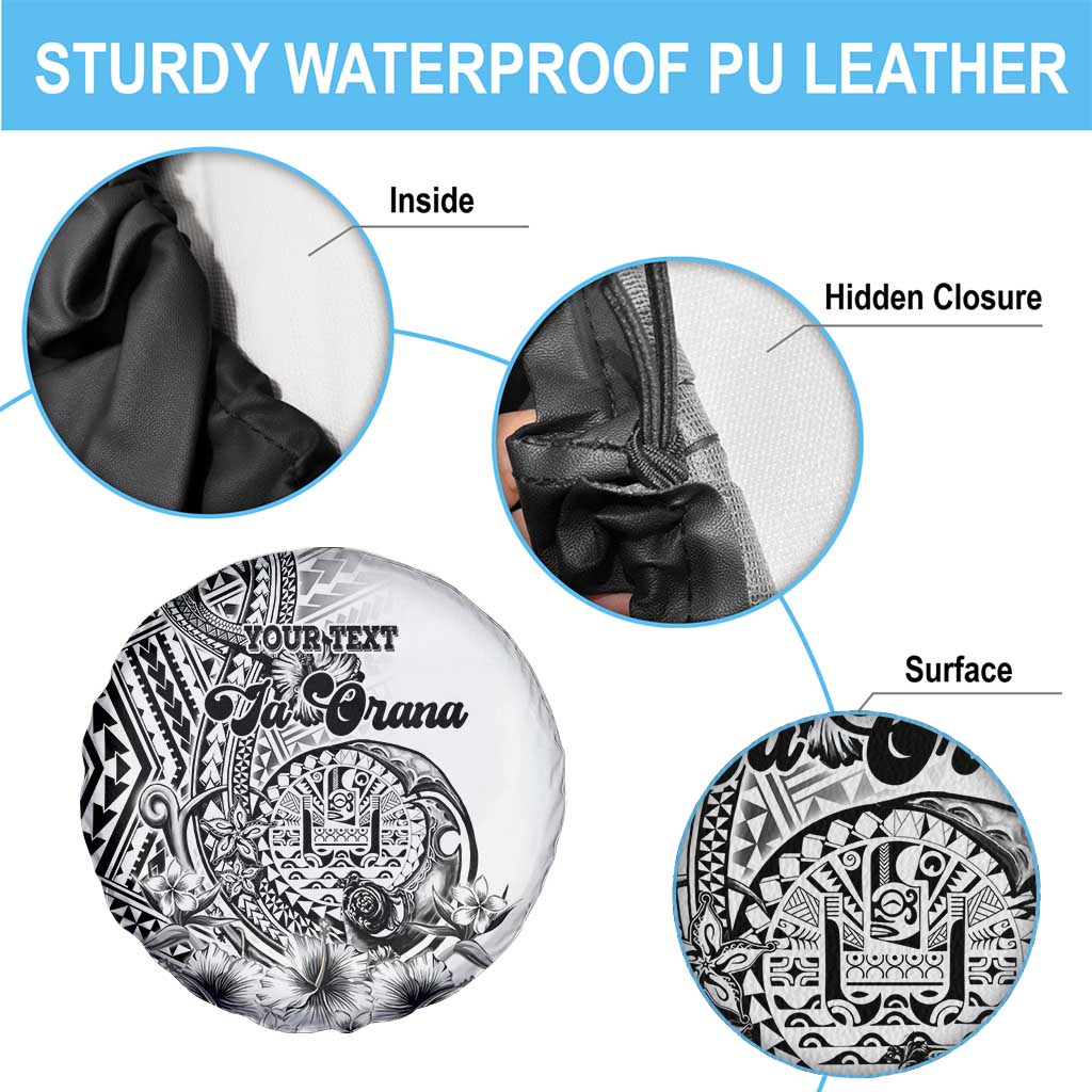 Ia Orana Tahiti Personalised Spare Tire Cover French Polynesia Hook Tattoo Special White Color LT9