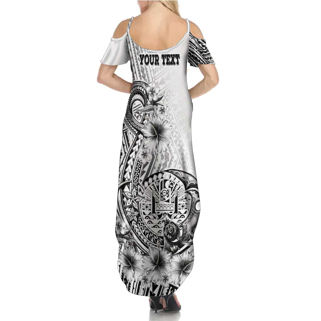 Ia Orana Tahiti Personalised Summer Maxi Dress French Polynesia Hook Tattoo Special White Color LT9