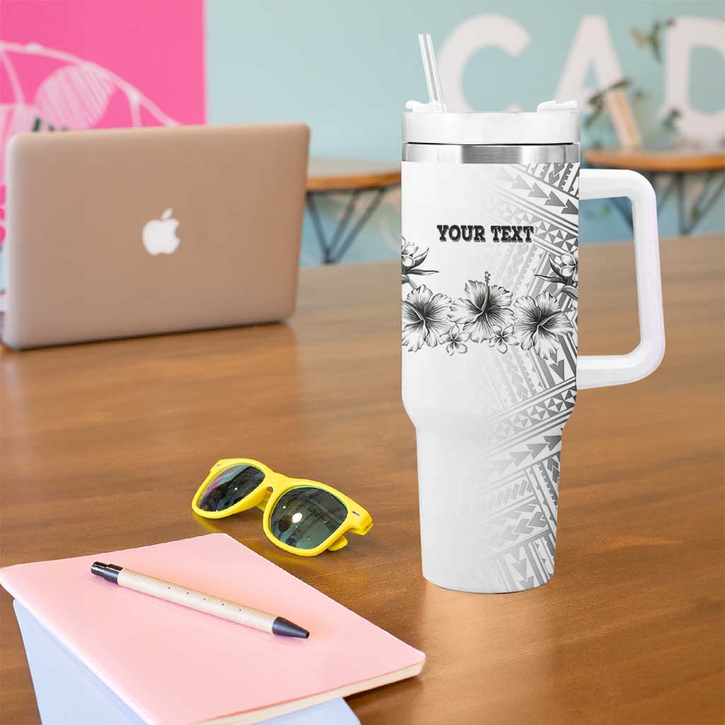 Ia Orana Tahiti Personalised Tumbler With Handle French Polynesia Hook Tattoo Special White Color - Polynesian Pride