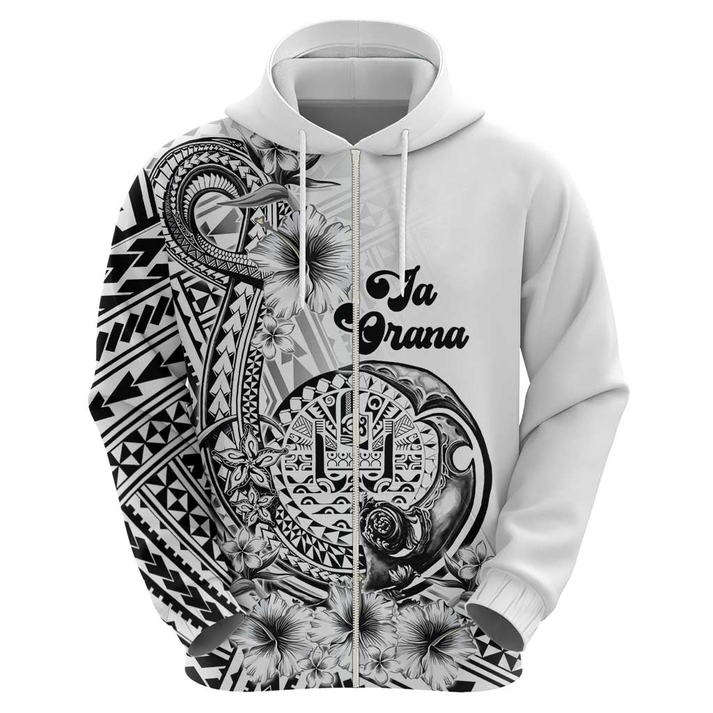 Ia Orana Tahiti Personalised Zip Hoodie French Polynesia Hook Tattoo Special White Color LT9