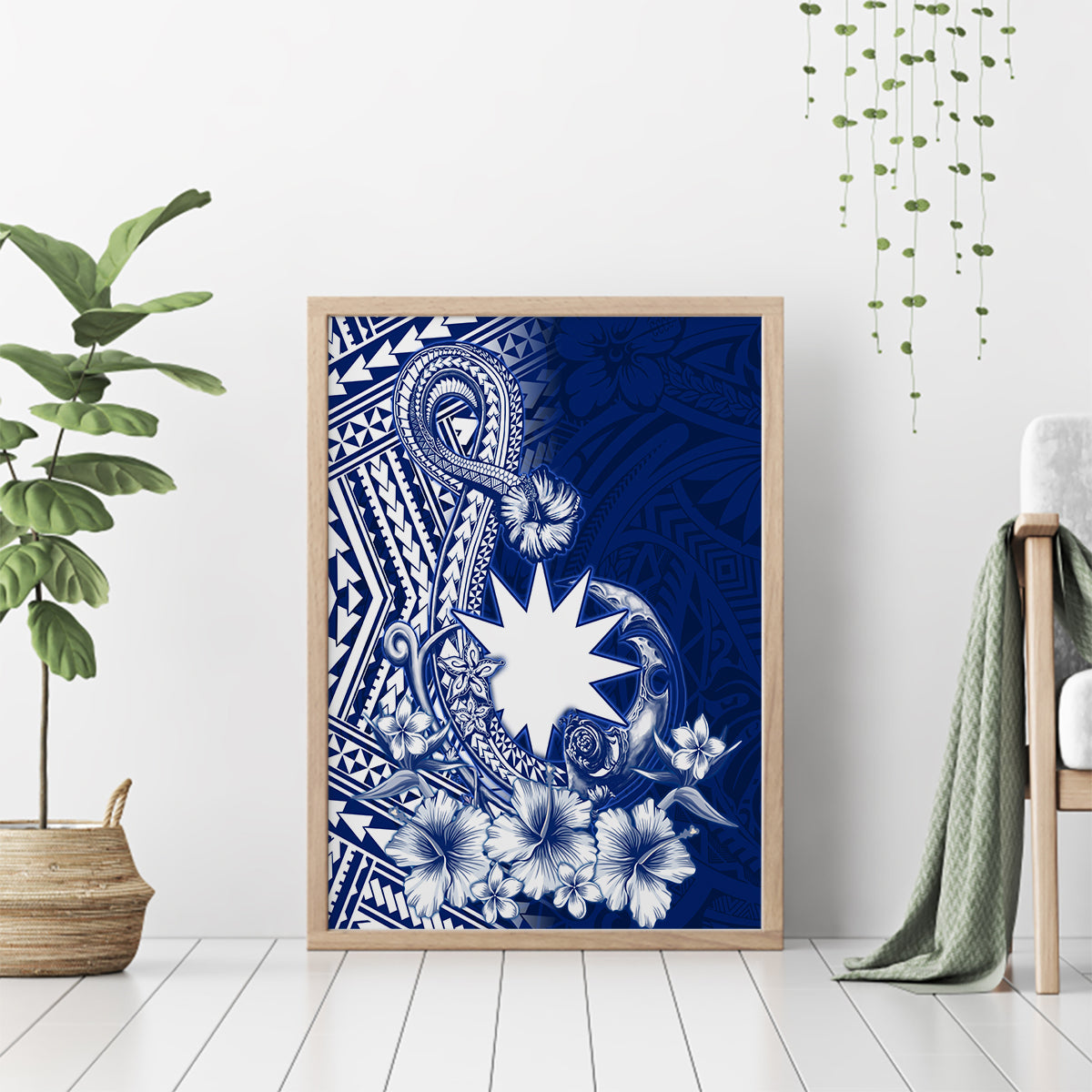 Nauru Independence Personalised Canvas Wall Art Naoero Hook Tattoo Special Polynesian Pattern LT9 - Polynesian Pride