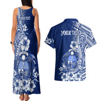 Nauru Independence Personalised Couples Matching Tank Maxi Dress and Hawaiian Shirt Naoero Hook Tattoo Special Polynesian Pattern LT9 - Polynesian Pride