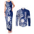 Nauru Independence Personalised Couples Matching Tank Maxi Dress and Long Sleeve Button Shirt Naoero Hook Tattoo Special Polynesian Pattern LT9 Blue - Polynesian Pride