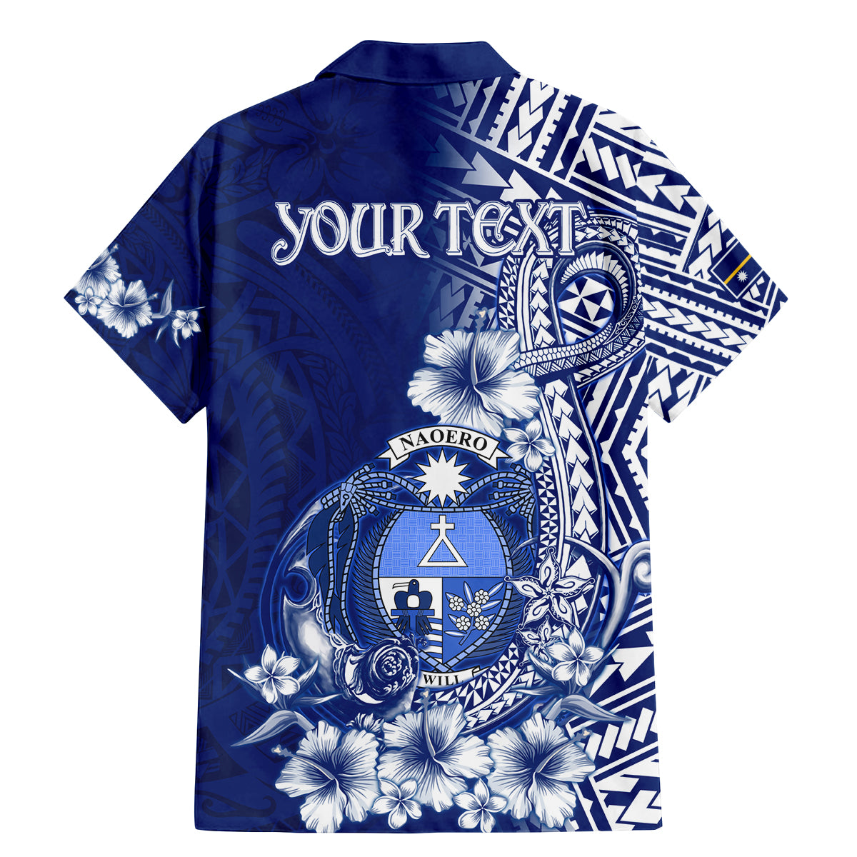 Nauru Independence Personalised Family Matching Mermaid Dress and Hawaiian Shirt Naoero Hook Tattoo Special Polynesian Pattern LT9 - Polynesian Pride