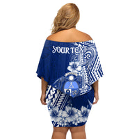 Nauru Independence Personalised Family Matching Off Shoulder Short Dress and Hawaiian Shirt Naoero Hook Tattoo Special Polynesian Pattern LT9 - Polynesian Pride