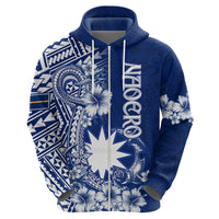 Nauru Independence Personalised Zip Hoodie Naoero Hook Tattoo Special Polynesian Pattern LT9 - Polynesian Pride