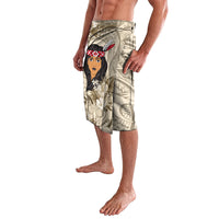 New Zealand Women's Day Lavalava Maori Girl Feathers of Hope - Beige LT9 - Polynesian Pride