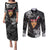 New Zealand Custom Women's Day Couples Matching Puletasi and Long Sleeve Button Shirt Maori Girl Feathers of Hope - Black LT9 Black - Polynesian Pride