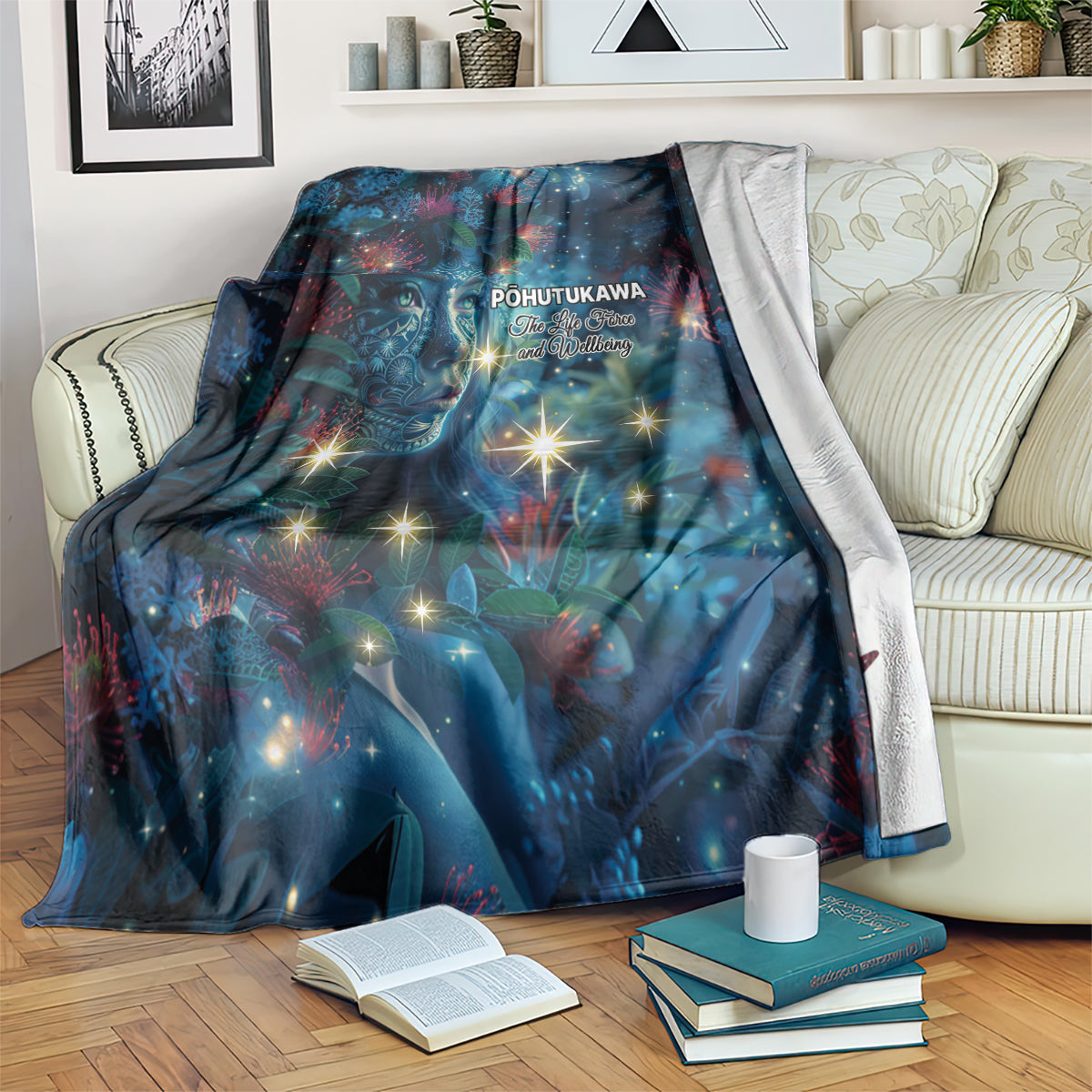New Zealand Matariki Pohutukawa Blanket Te Mauri te Ora LT9 Art - Polynesian Pride