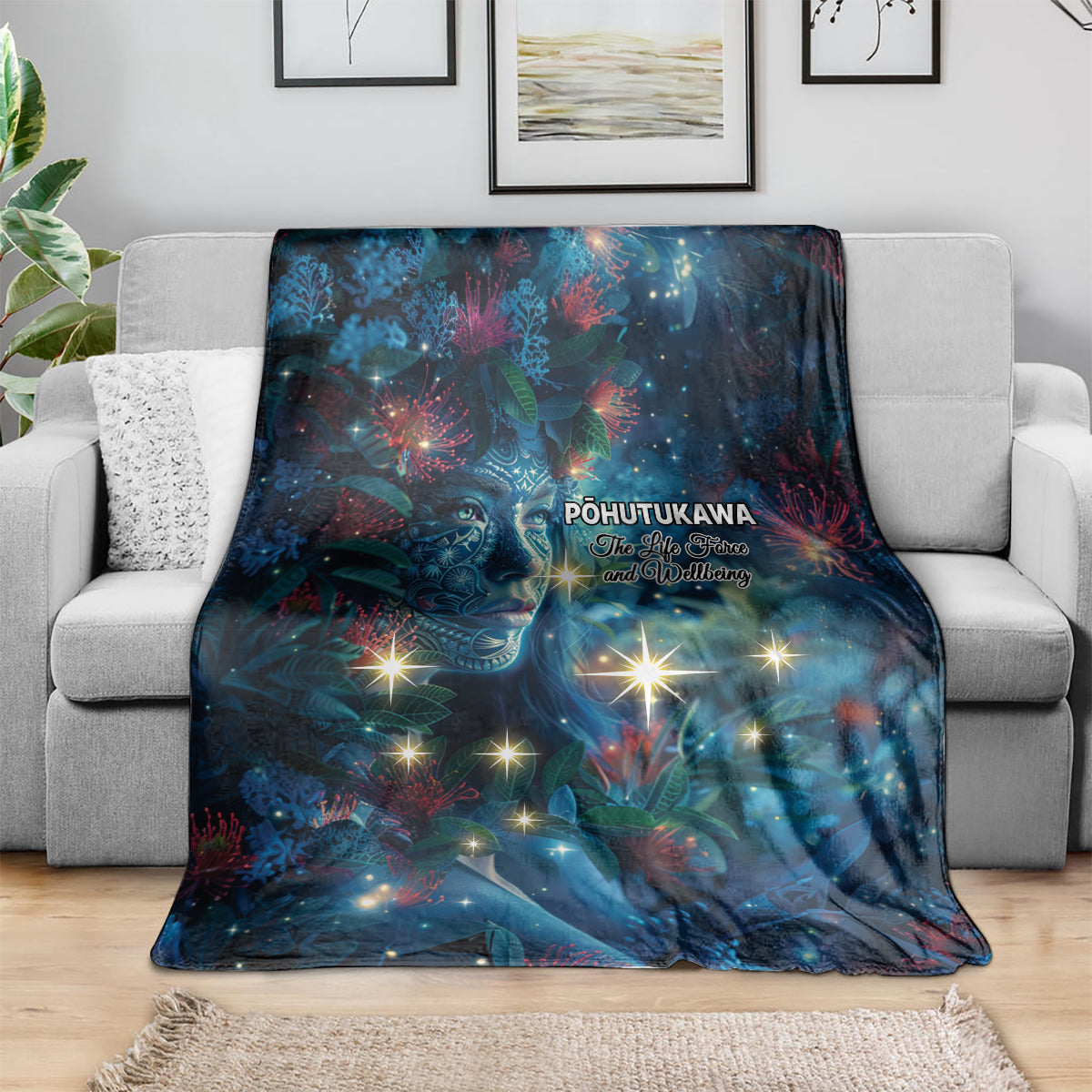 New Zealand Matariki Pohutukawa Blanket Te Mauri te Ora