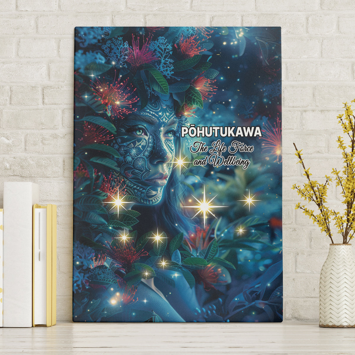 New Zealand Matariki Pohutukawa Canvas Wall Art Te Mauri te Ora LT9 Without Frame Art - Polynesian Pride