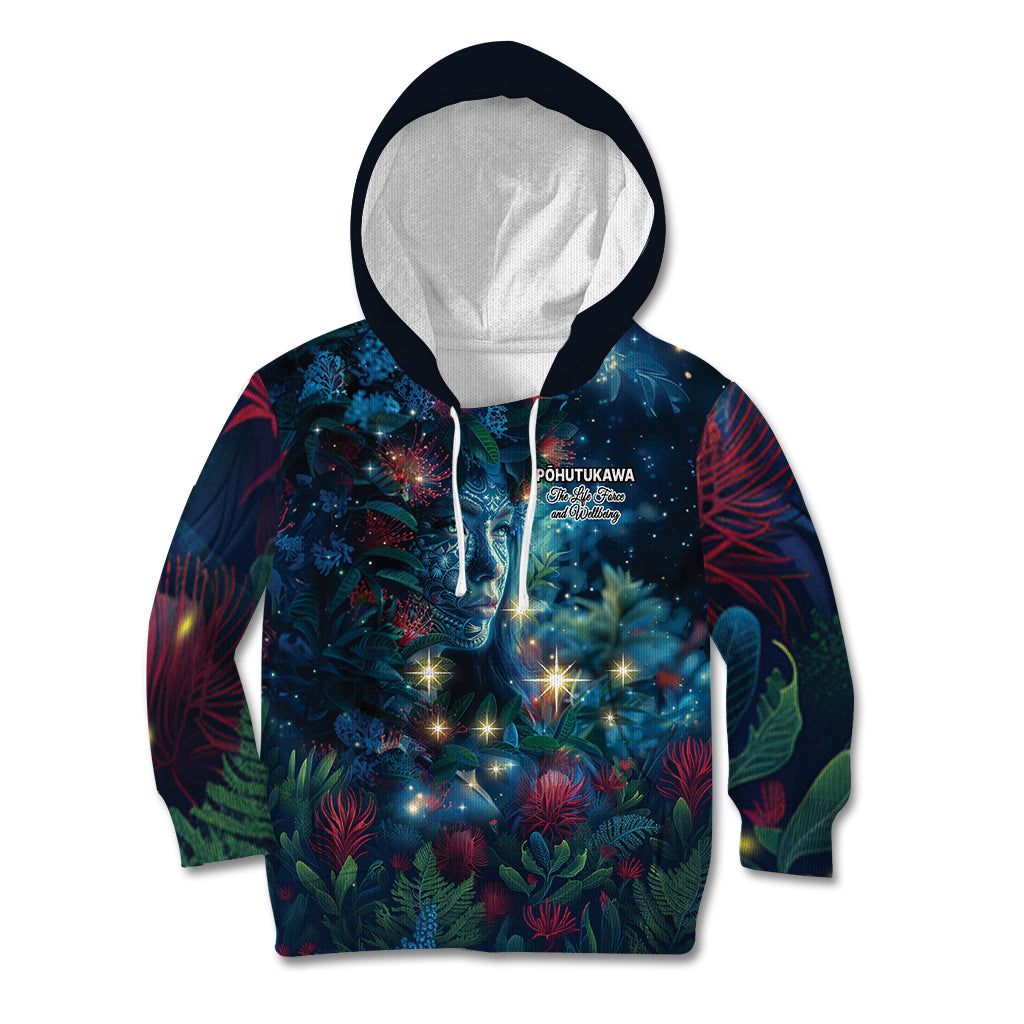 New Zealand Matariki Pohutukawa Kid Hoodie Te Mauri te Ora