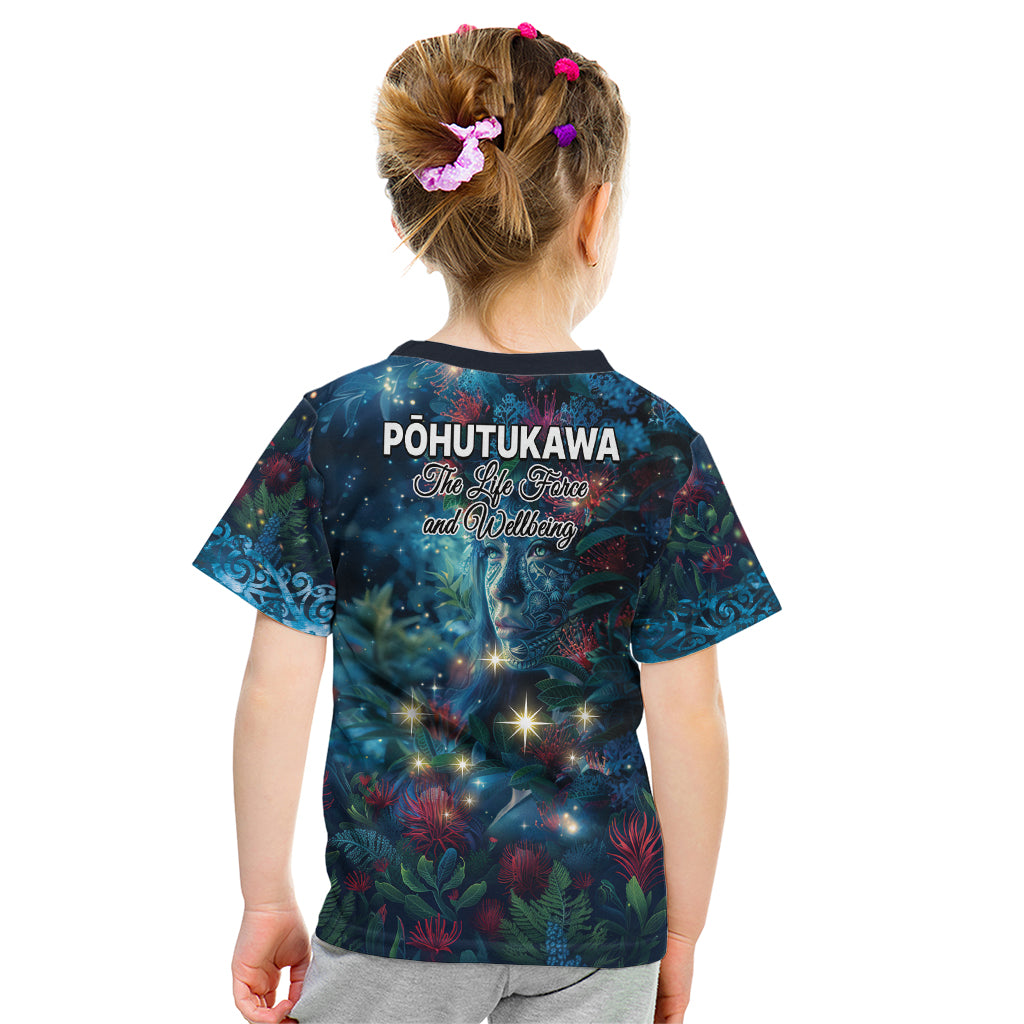 New Zealand Matariki Pohutukawa Kid T Shirt Te Mauri te Ora LT9 - Polynesian Pride