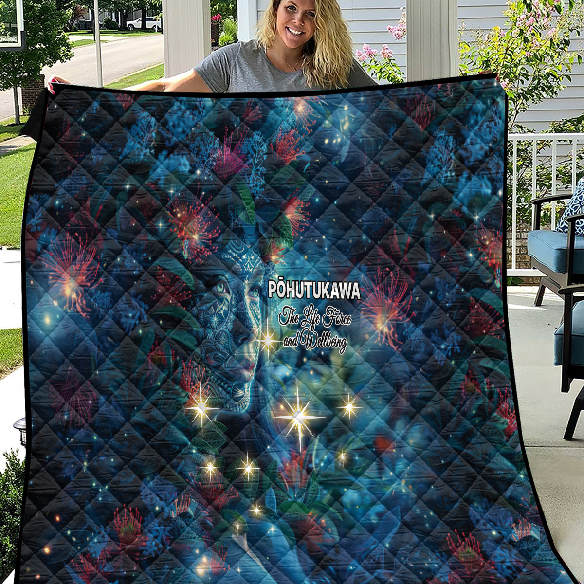 New Zealand Matariki Pohutukawa Quilt Te Mauri te Ora LT9 Art - Polynesian Pride