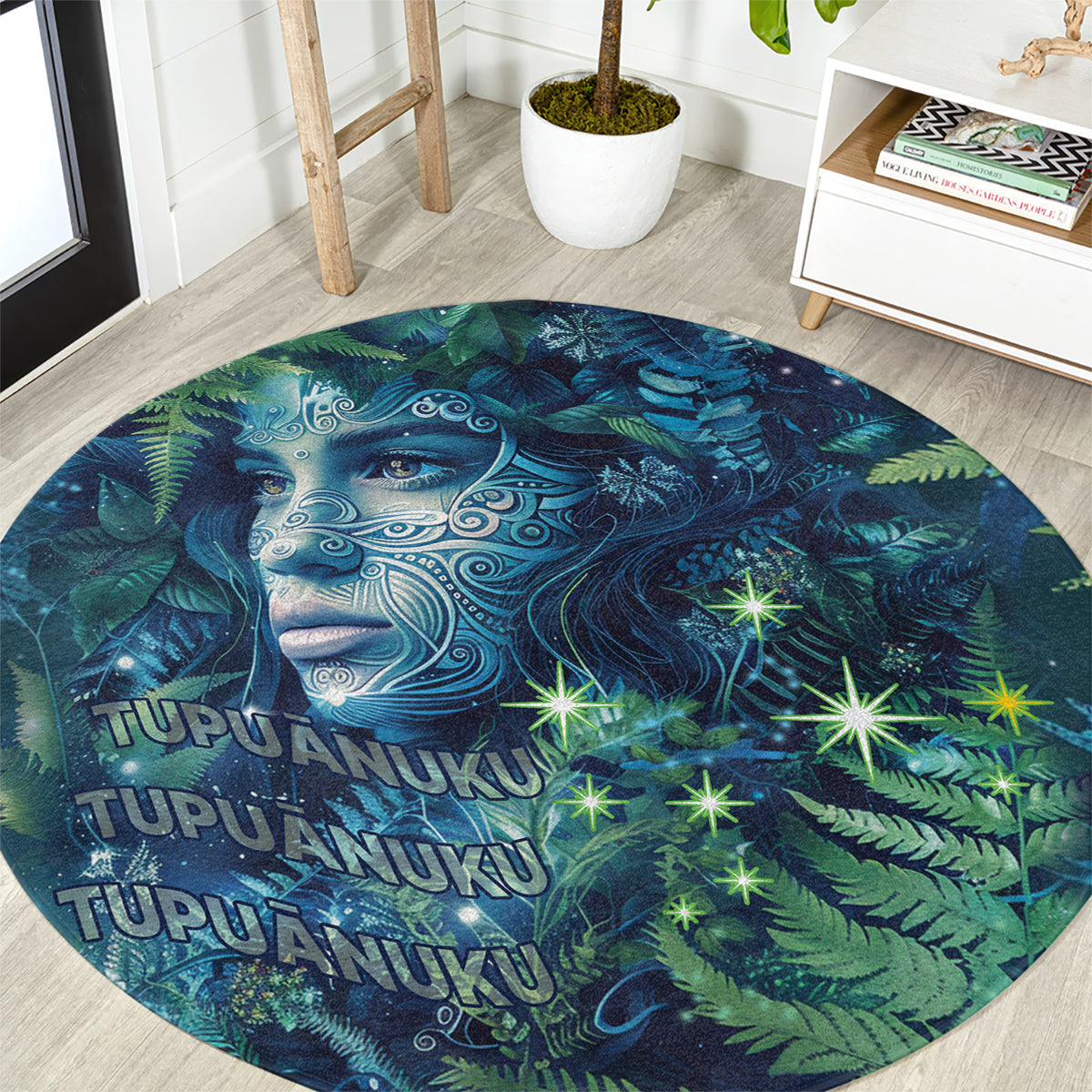 New Zealand Matariki Tupuanuku Round Carpet Te Wā o te Hauhake