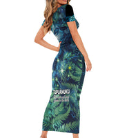 New Zealand Matariki Tupuanuku Short Sleeve Bodycon Dress Te Wā o te Hauhake