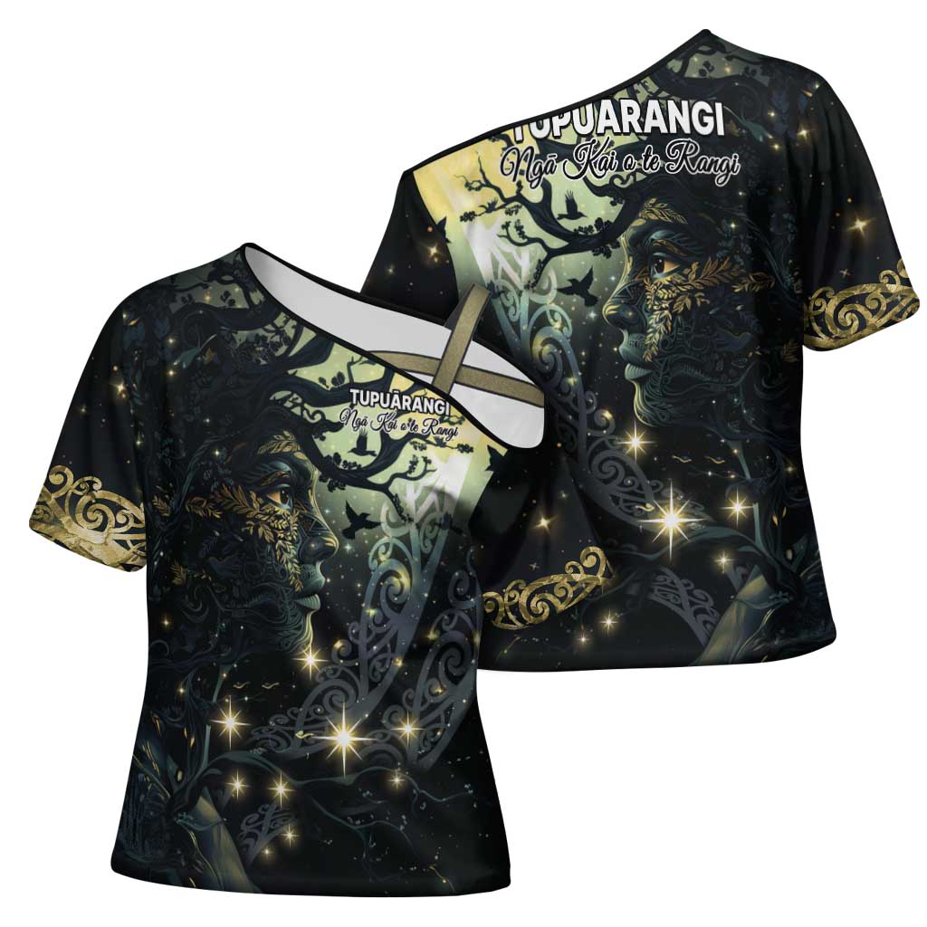 New Zealand Matariki Tupuarangi Cross Shoulder Shirt Ng Kai o te Rangi - Polynesian Pride