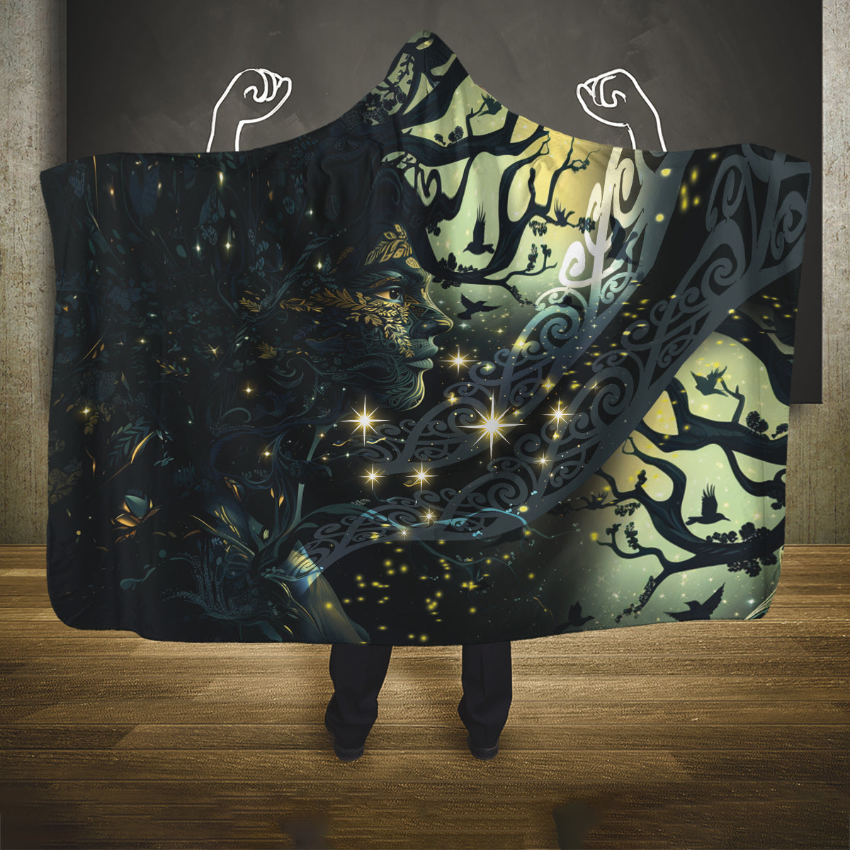 New Zealand Matariki Tupuarangi Hooded Blanket Ng Kai o te Rangi LT9 One Size Art - Polynesian Pride