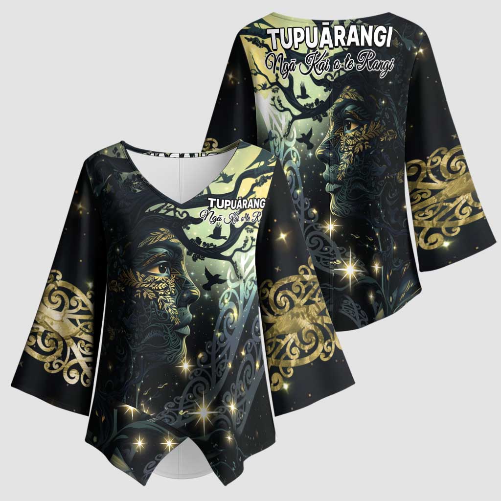 New Zealand Matariki Tupuarangi Kimono Sleeve Blouse Ng Kai o te Rangi - Polynesian Pride