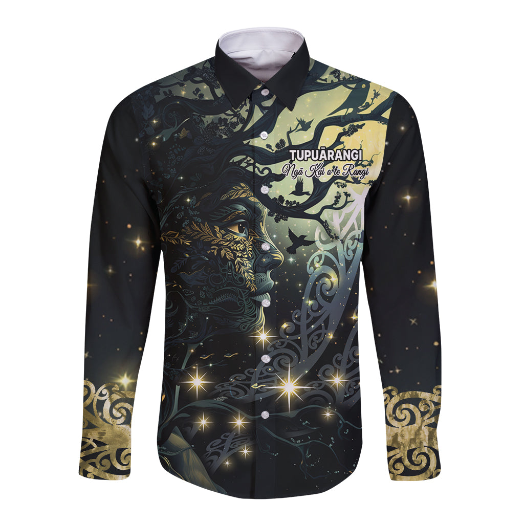 New Zealand Matariki Tupuarangi Long Sleeve Button Shirt Ng Kai o te Rangi LT9 Unisex Art - Polynesian Pride