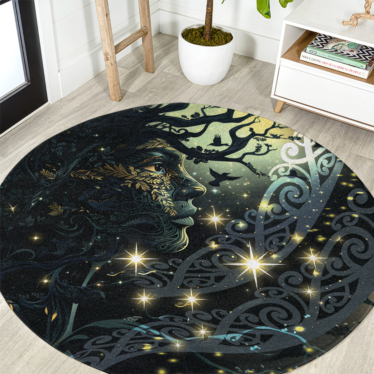 New Zealand Matariki Tupuarangi Round Carpet Ngā Kai o te Rangi