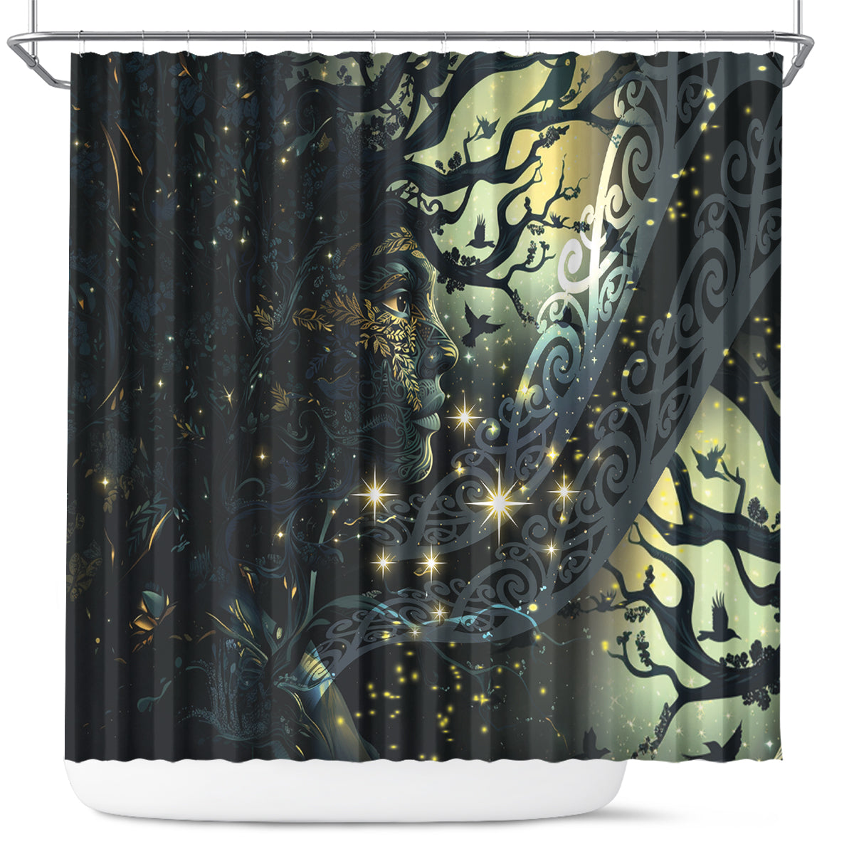New Zealand Matariki Tupuarangi Shower Curtain Ng Kai o te Rangi LT9 Art - Polynesian Pride